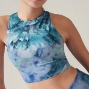 Athleta Blue Tie-Dye Sports Bra - D-DD M